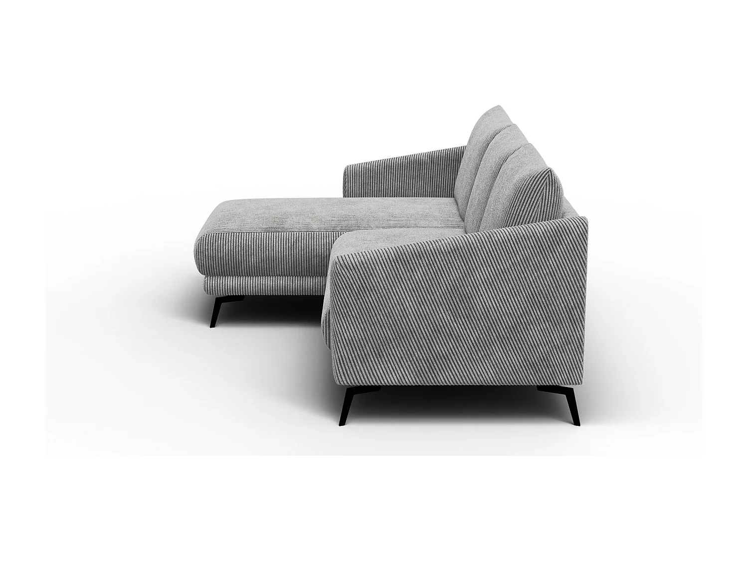 Canapé d'angle gauche 3 places VILT, tissu gris clair