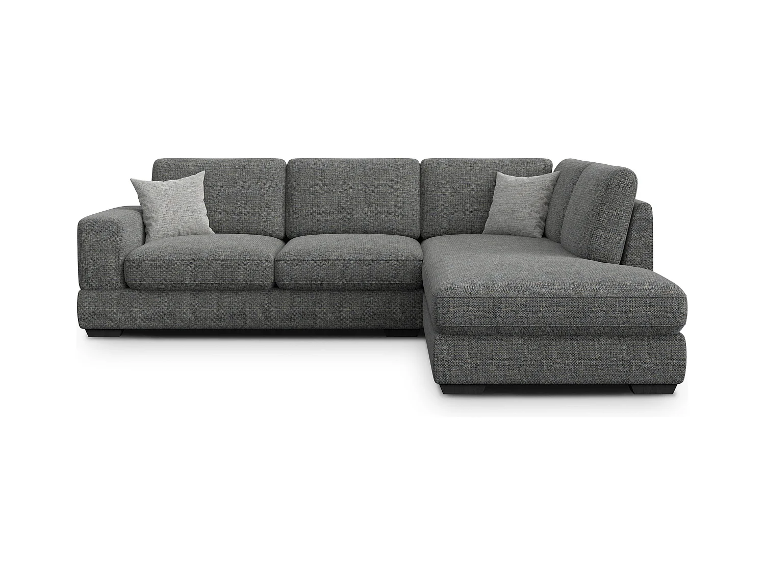 Canapé d'angle droit 5 places OTTO, tissu anthracite