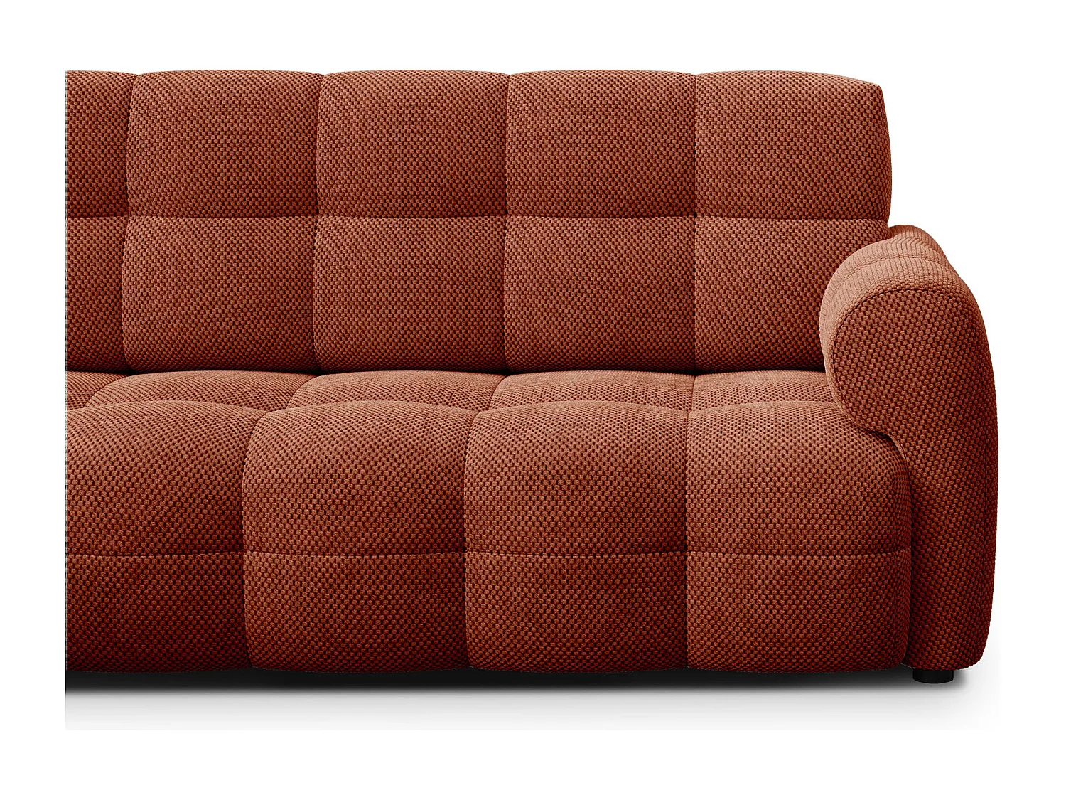 CANAPÉ D'ANGLE MELLOW 4 places, tissu orange