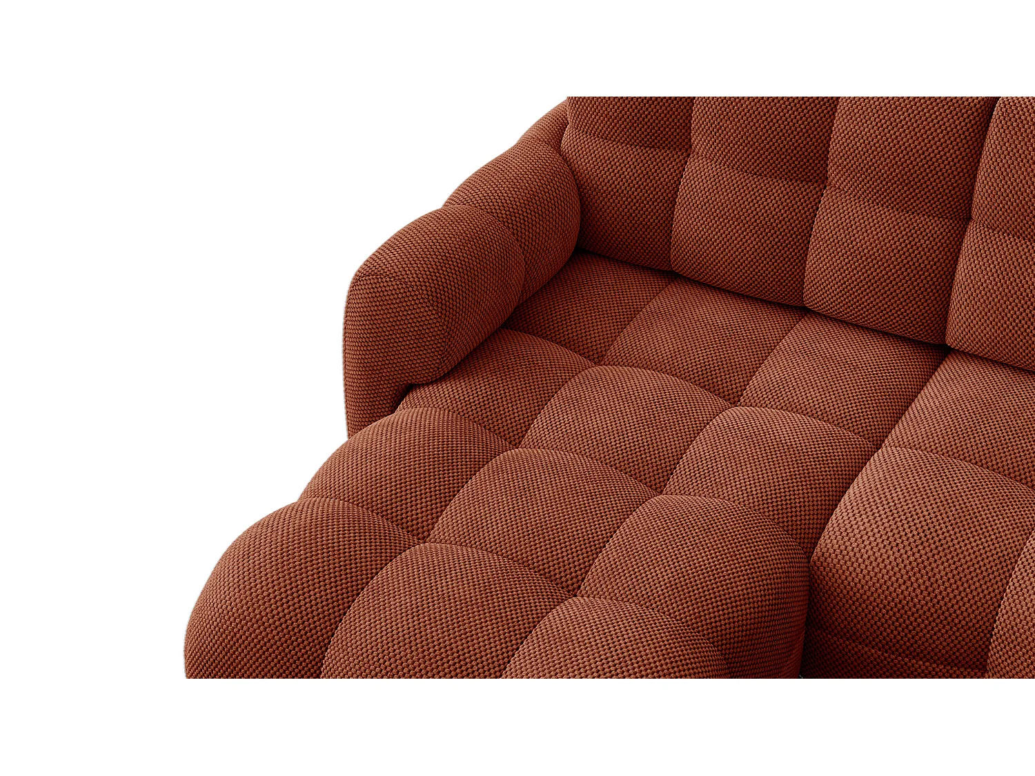 CANAPÉ D'ANGLE MELLOW 4 places, tissu orange