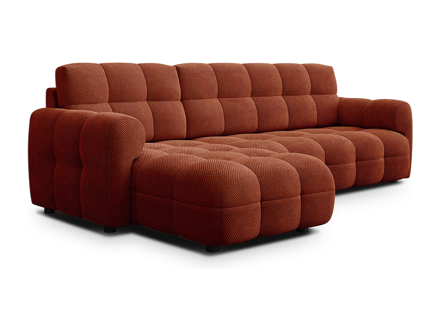 Ecksofa 4-Sitzer links MELLOW, dunkelorange