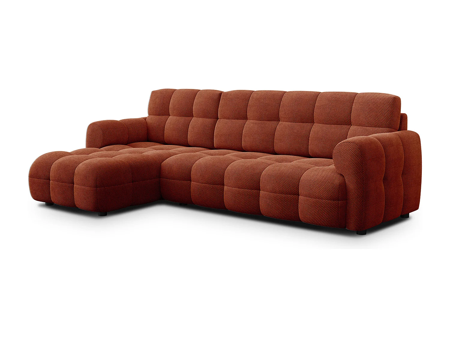 Ecksofa 4-Sitzer links MELLOW, dunkelorange
