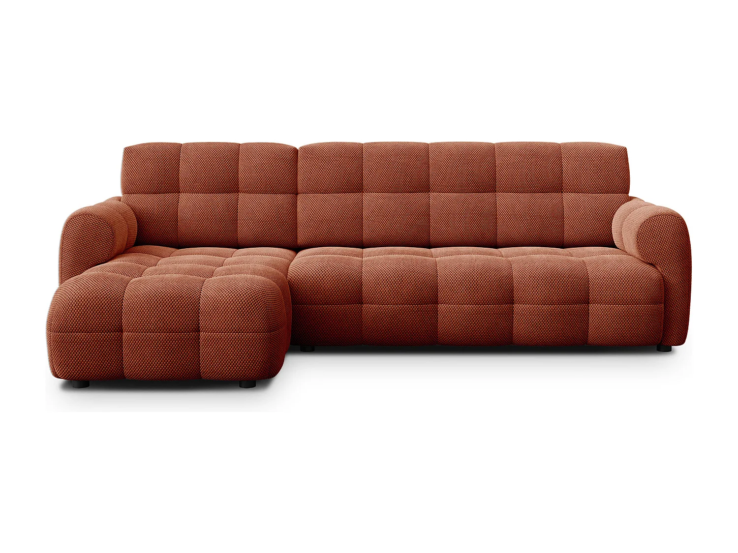 Ecksofa 4-Sitzer links MELLOW, dunkelorange