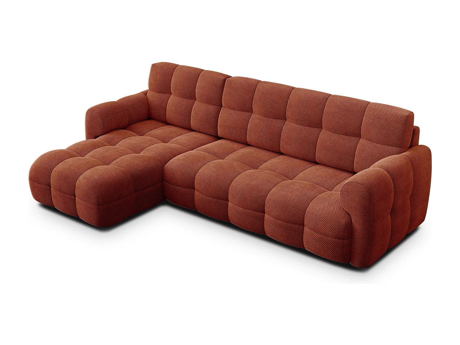 Ecksofa 4-Sitzer links MELLOW, dunkelorange