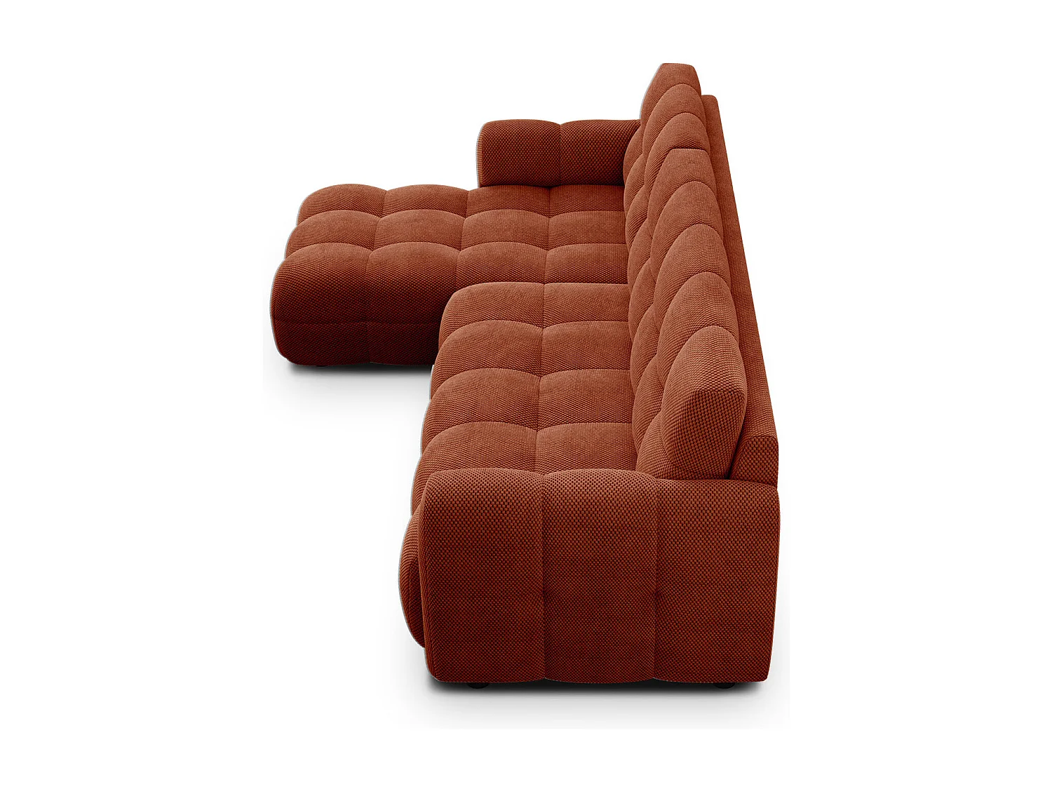 Ecksofa 4-Sitzer links MELLOW, dunkelorange