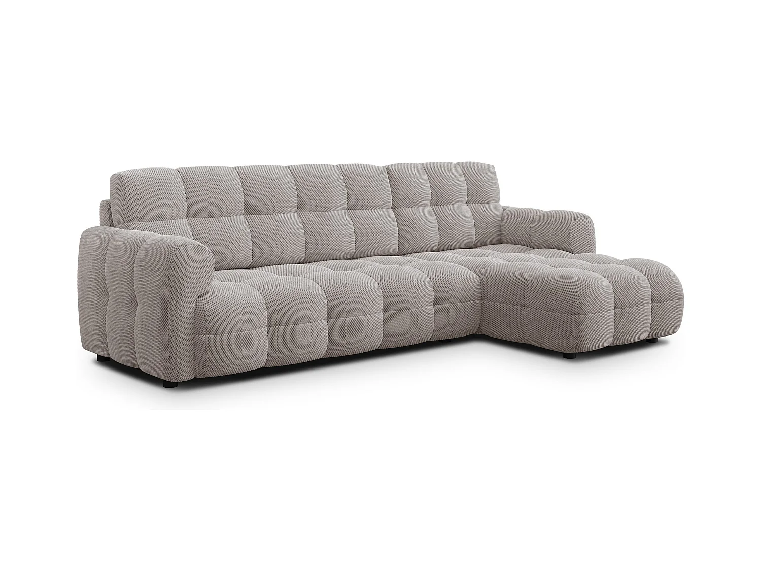 CANAPÉ D'ANGLE MELLOW 4 places, tissu beige