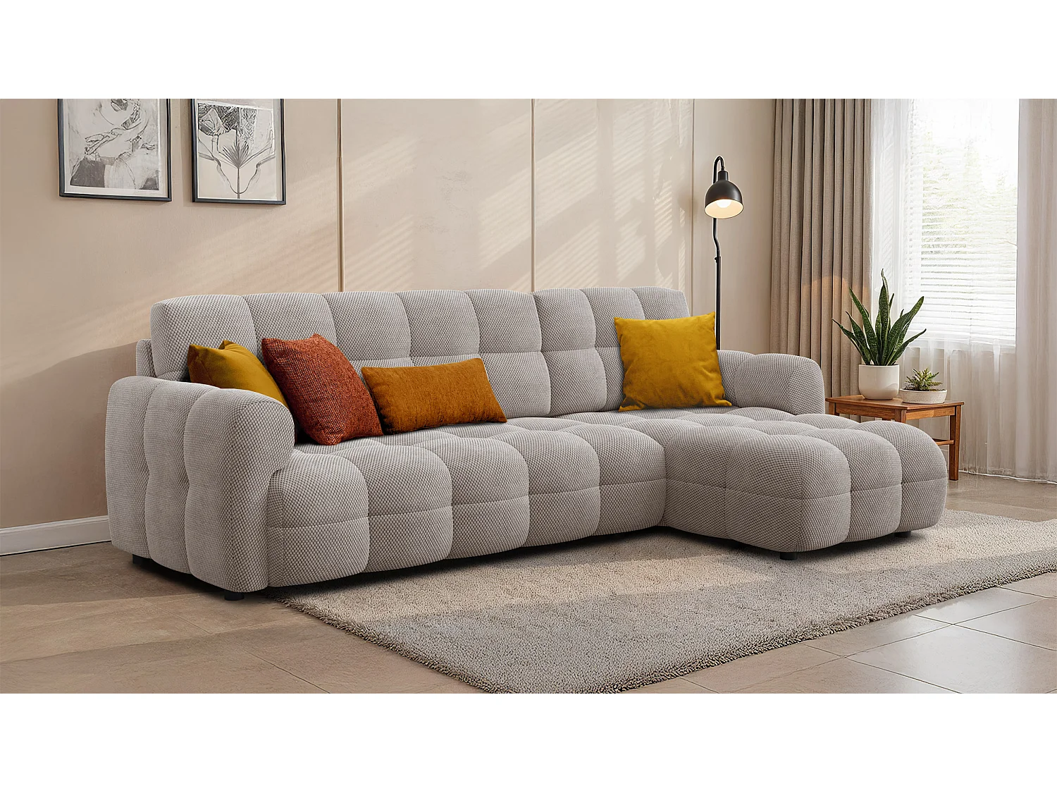 Ecksofa 4-Sitzer rechts MELLOW, beige