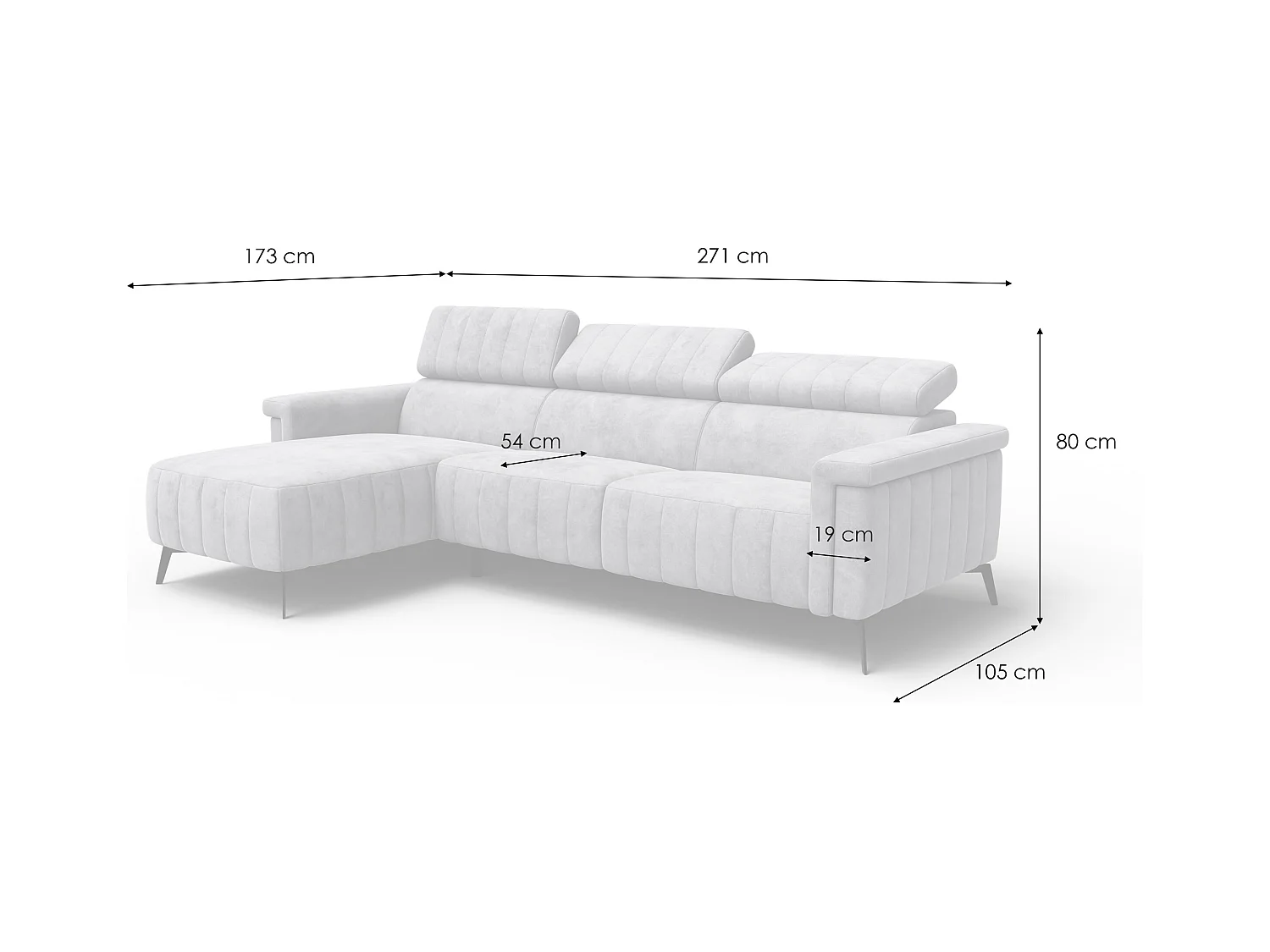 Canapé d'angle 4 places NORDEL, tissu beige foncé