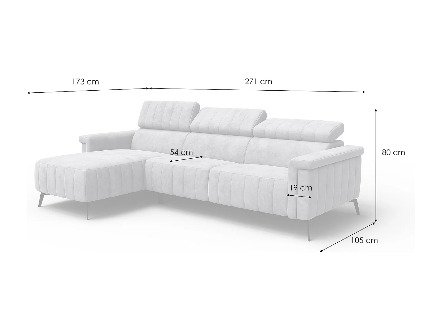 Ecksofa 4-Sitzer NORDEL, dunkles beige