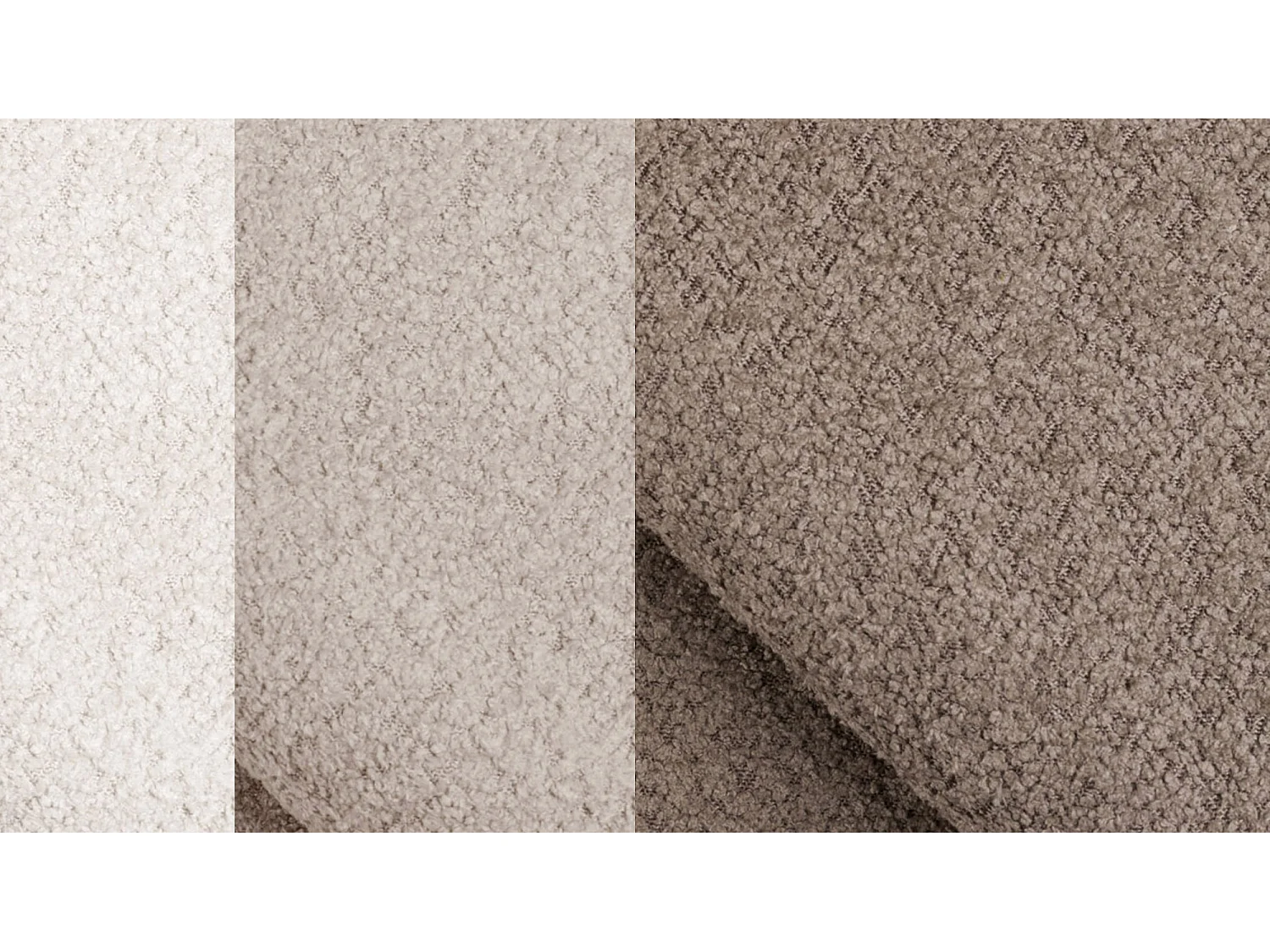 Canapé d'angle 5 places CALME, tissu beige et écru