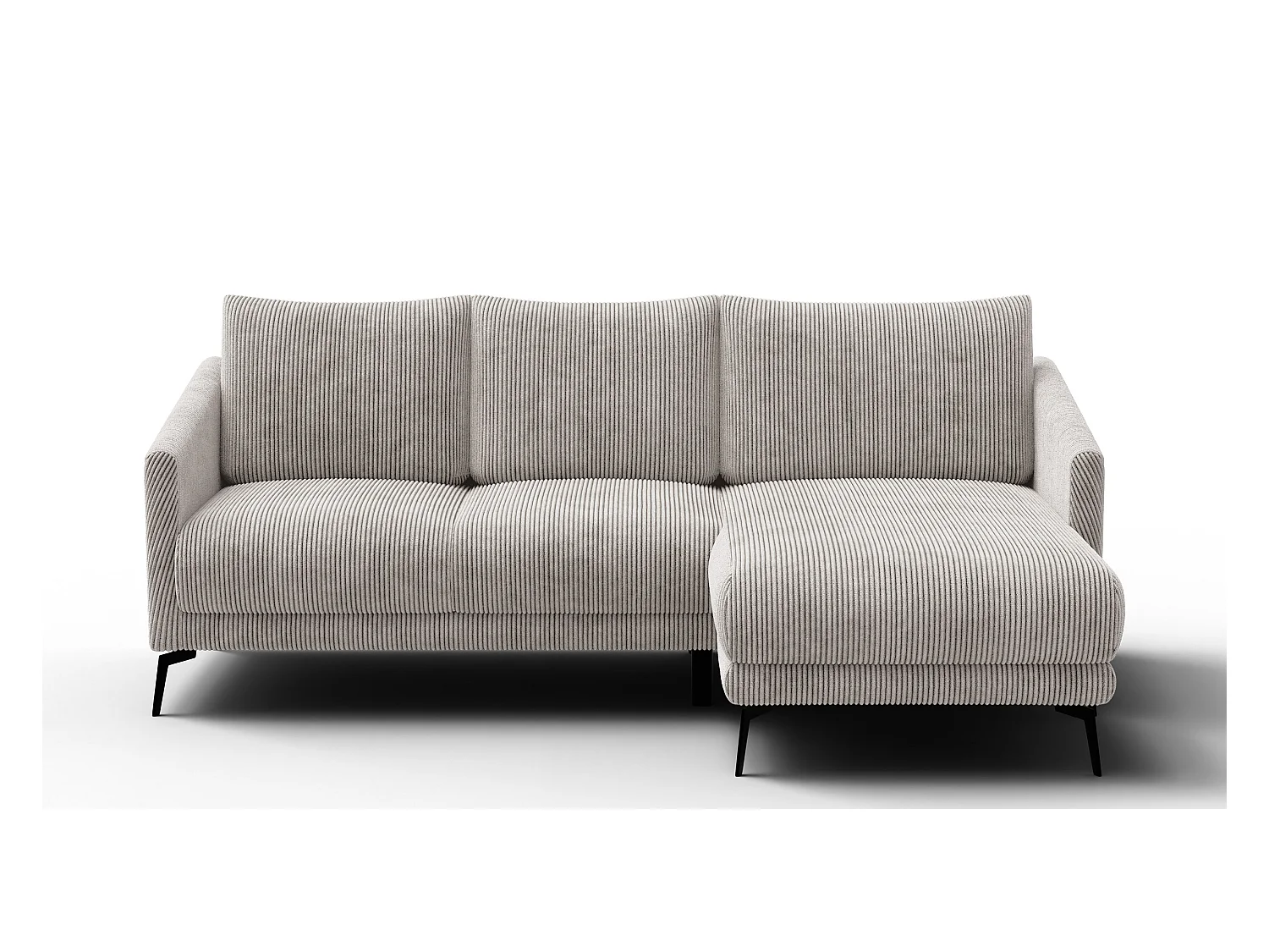 Canapé d'angle droit 3 places VILT, tissu blanc