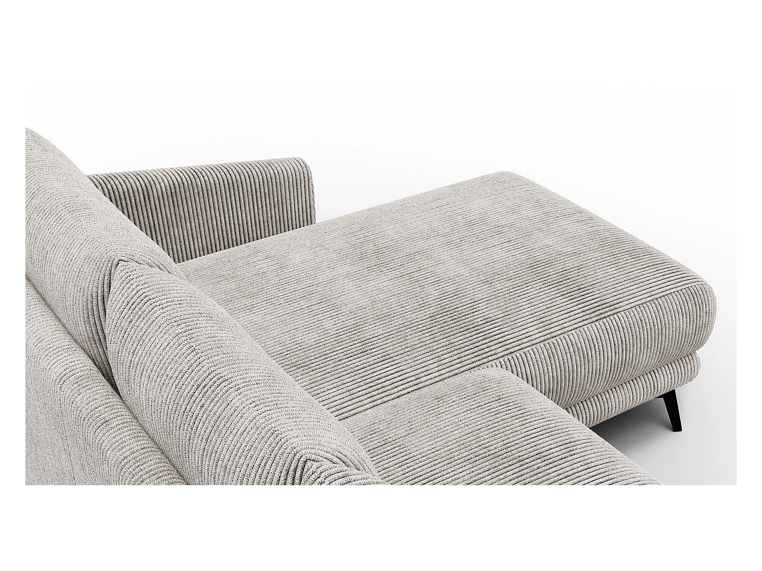 Canapé d'angle droit 3 places VILT, tissu blanc