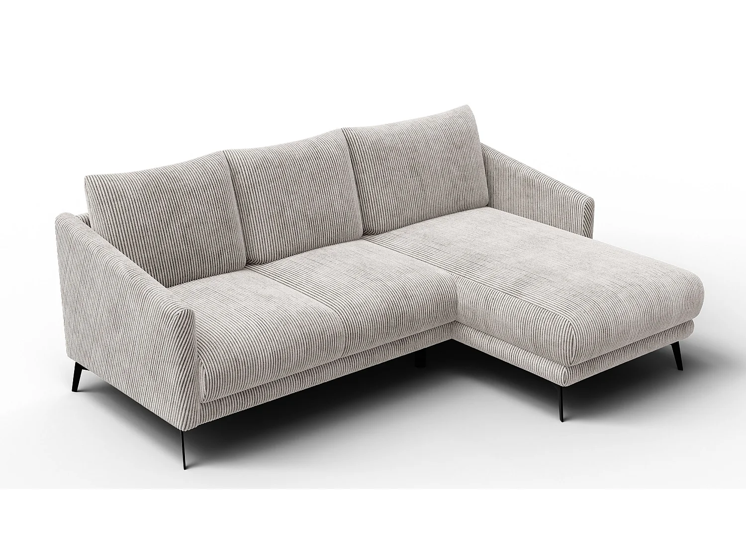 Ecksofa 3-Sitzer rechts VILT, perlweiß