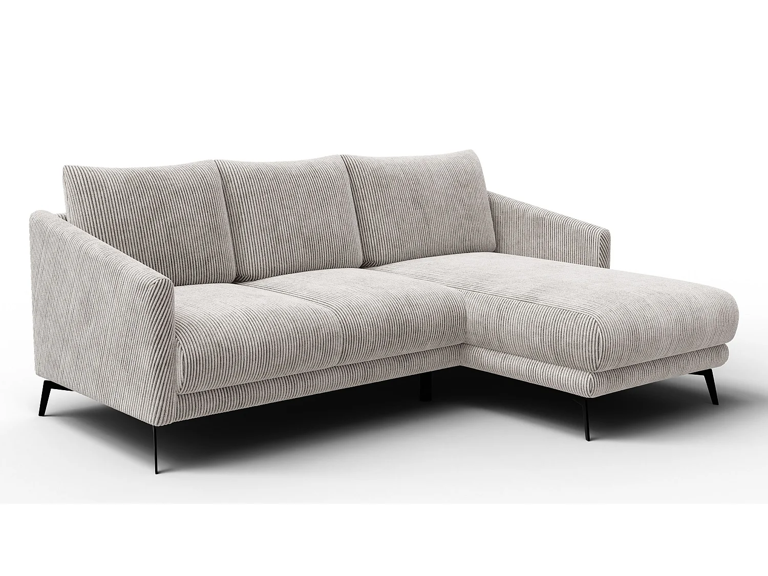 Ecksofa 3-Sitzer rechts VILT, perlweiß