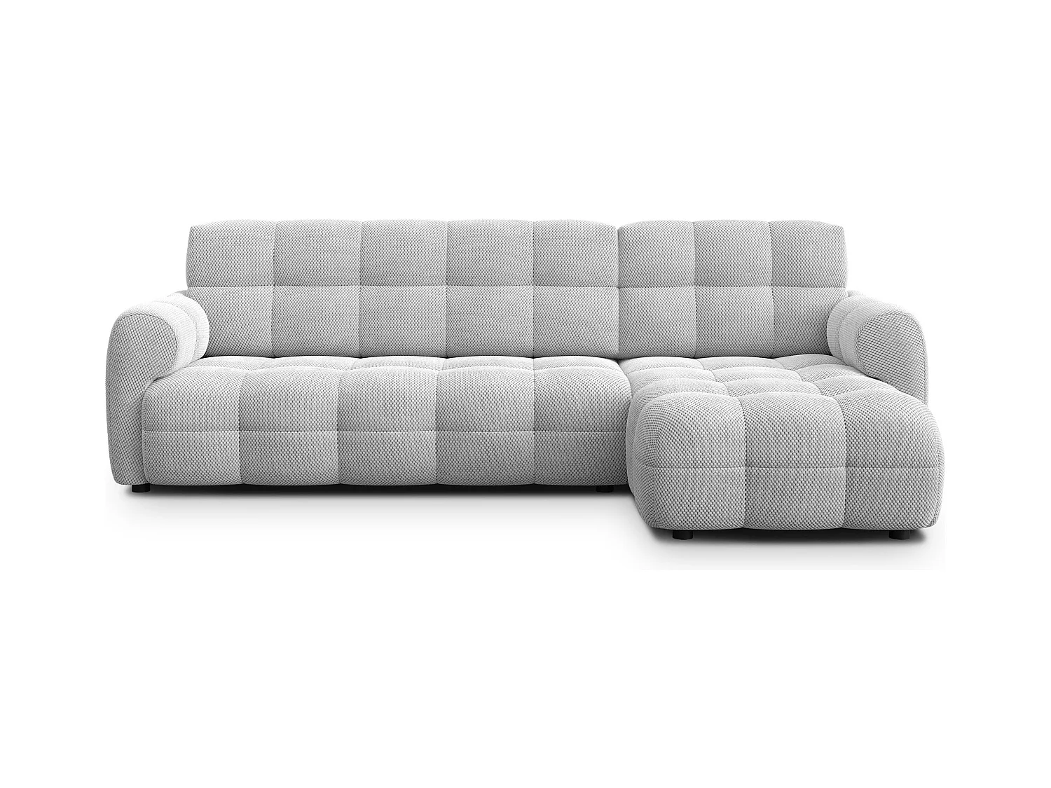 CANAPÉ D'ANGLE MELLOW 4 places, tissu gris clair