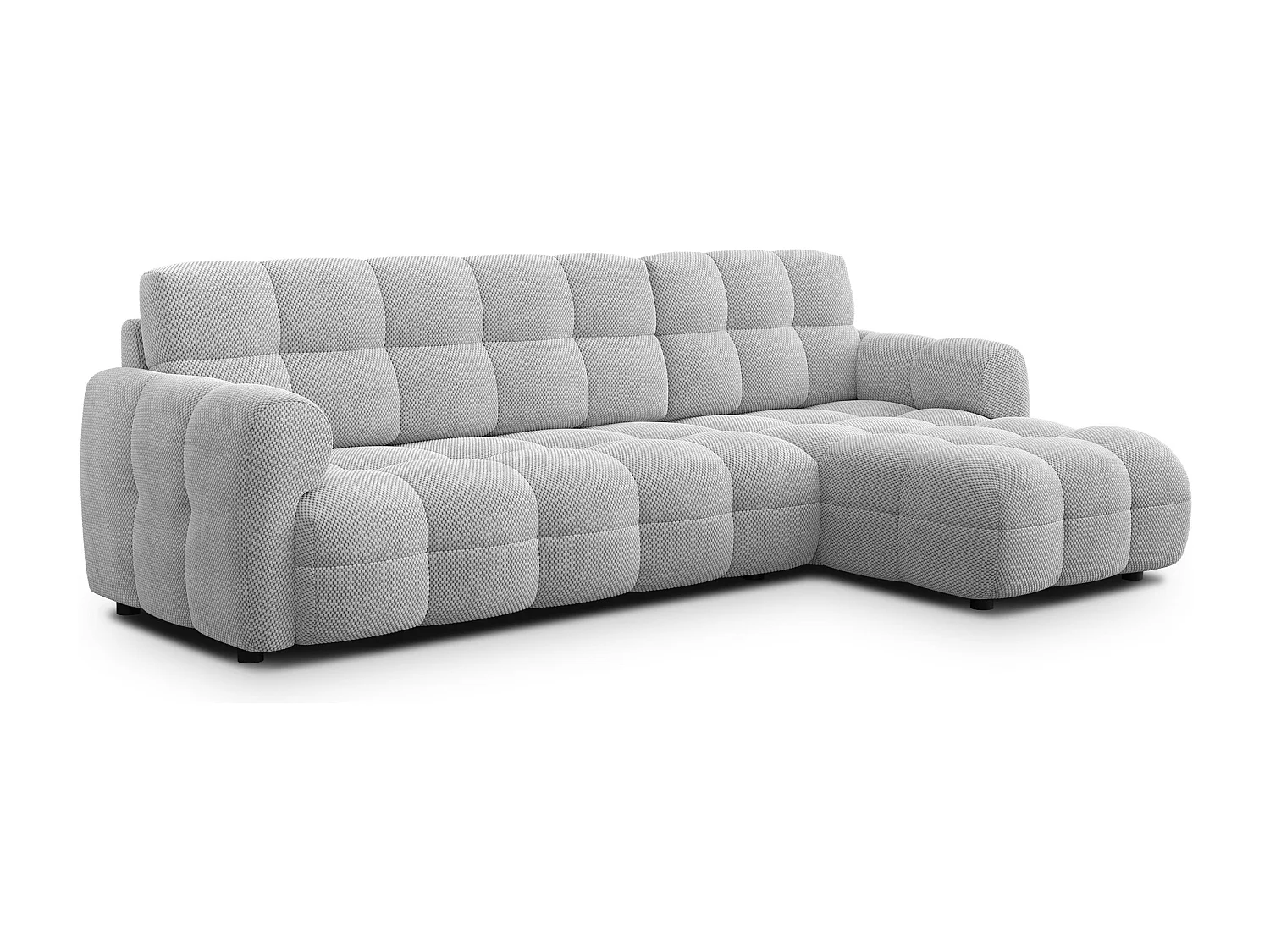 CANAPÉ D'ANGLE MELLOW 4 places, tissu gris clair