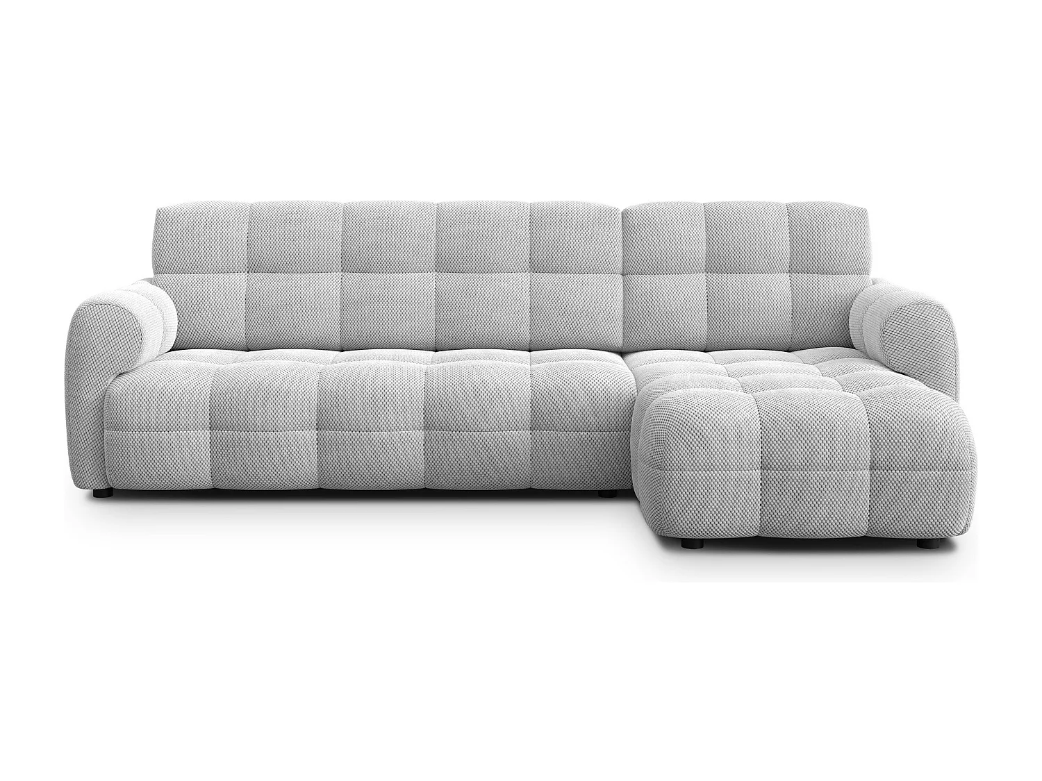 CANAPÉ D'ANGLE MELLOW 4 places, tissu gris clair