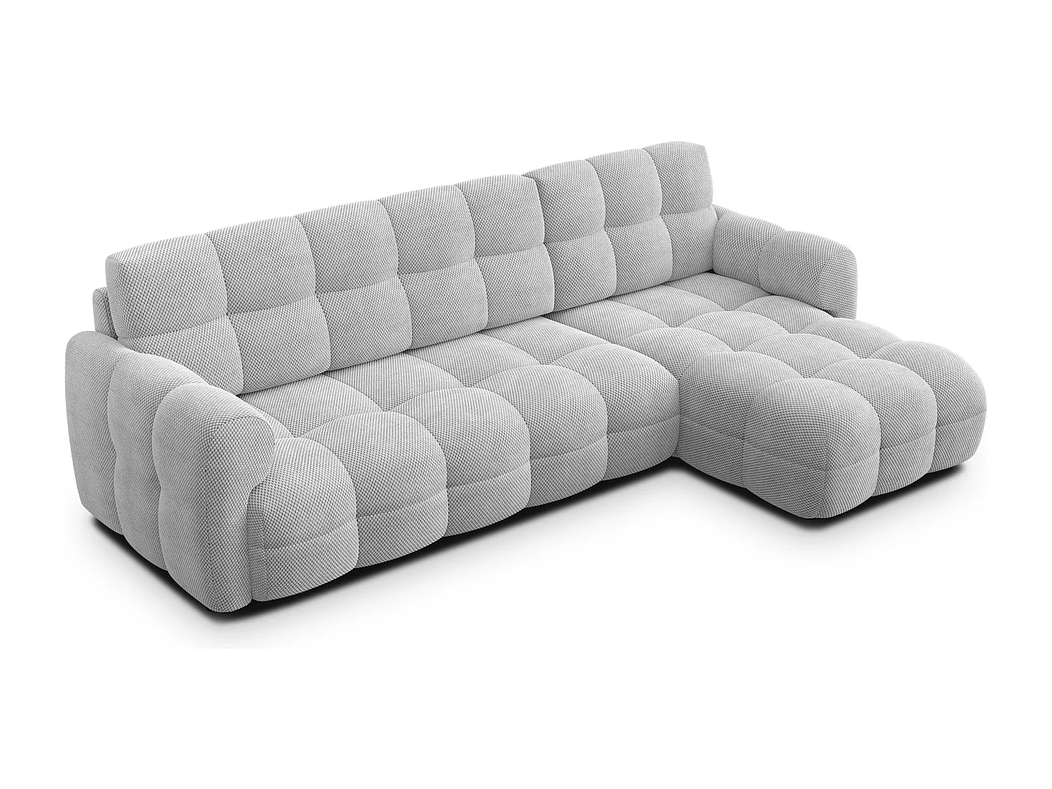 CANAPÉ D'ANGLE MELLOW 4 places, tissu gris clair