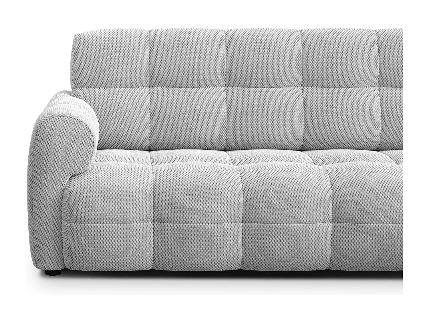CANAPÉ D'ANGLE MELLOW 4 places, tissu gris clair