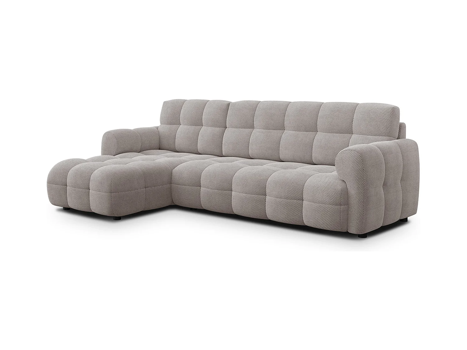 CANAPÉ D'ANGLE MELLOW 4 places, tissu beige