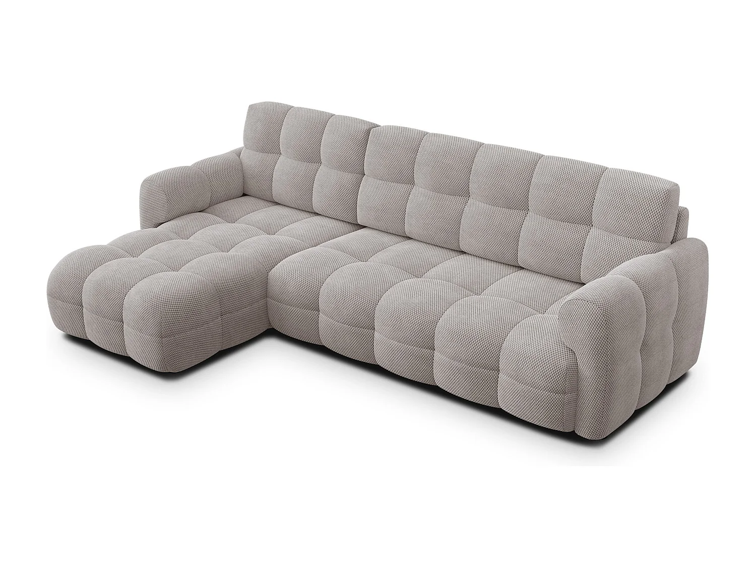 CANAPÉ D'ANGLE MELLOW 4 places, tissu beige