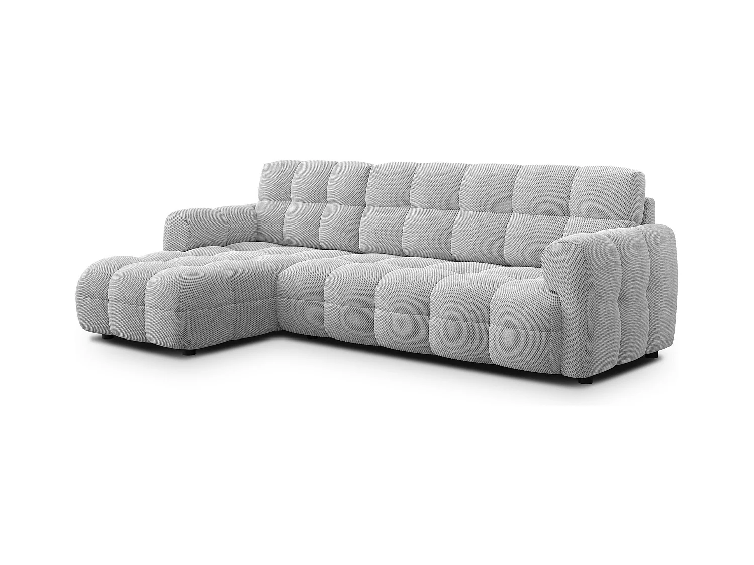 CANAPÉ D'ANGLE MELLOW 4 places, tissu gris clair