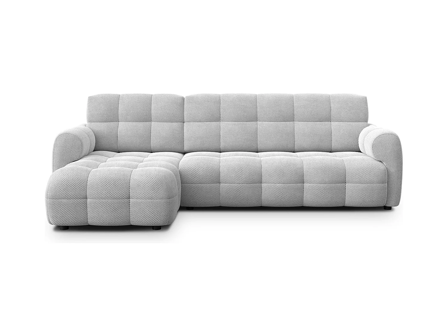 CANAPÉ D'ANGLE MELLOW 4 places, tissu gris clair