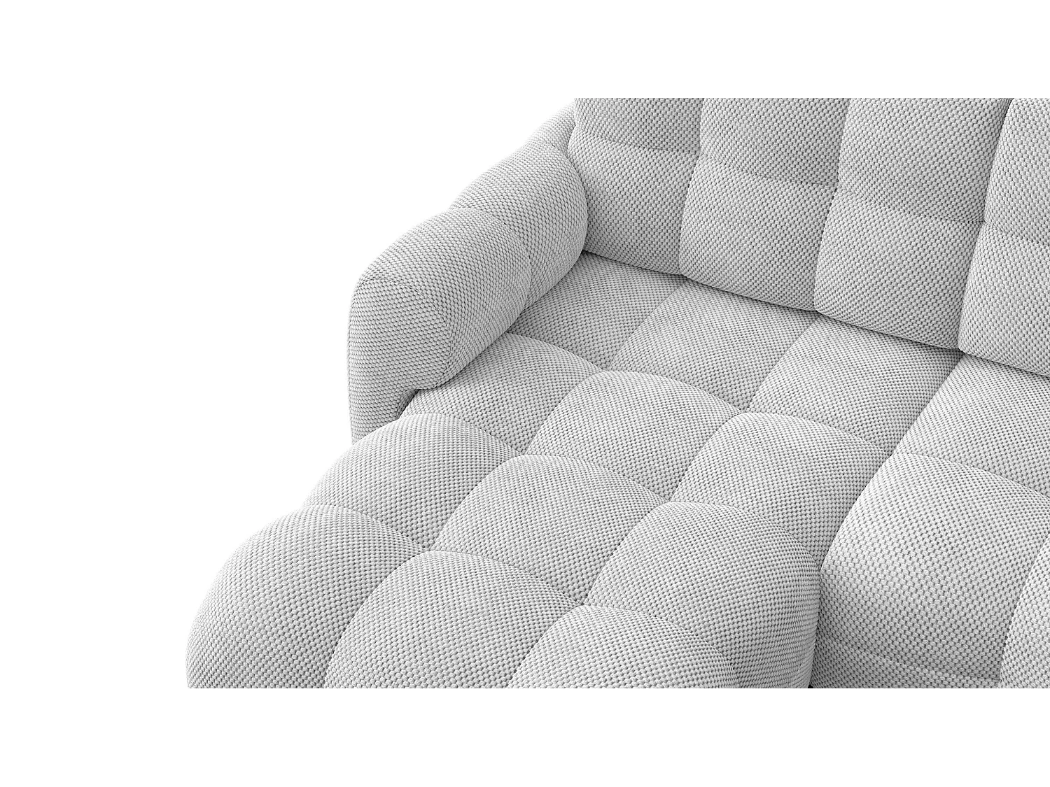 CANAPÉ D'ANGLE MELLOW 4 places, tissu gris clair