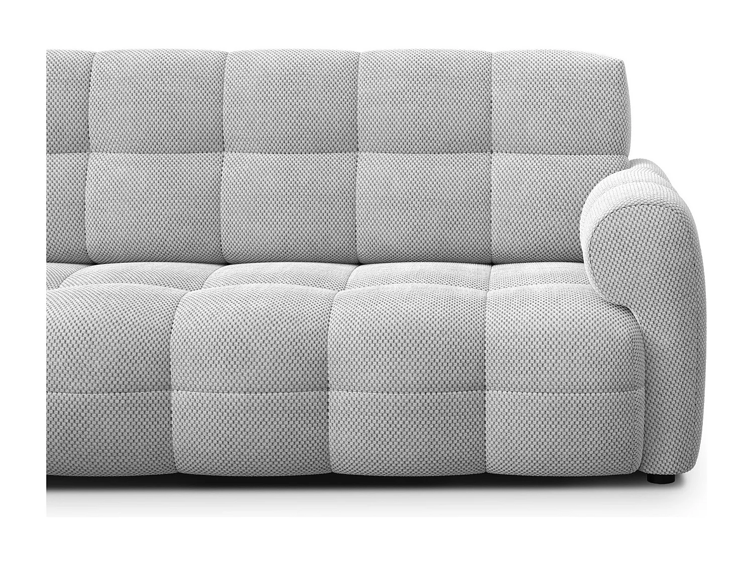 Ecksofa 4-Sitzer links MELLOW, hellgrau