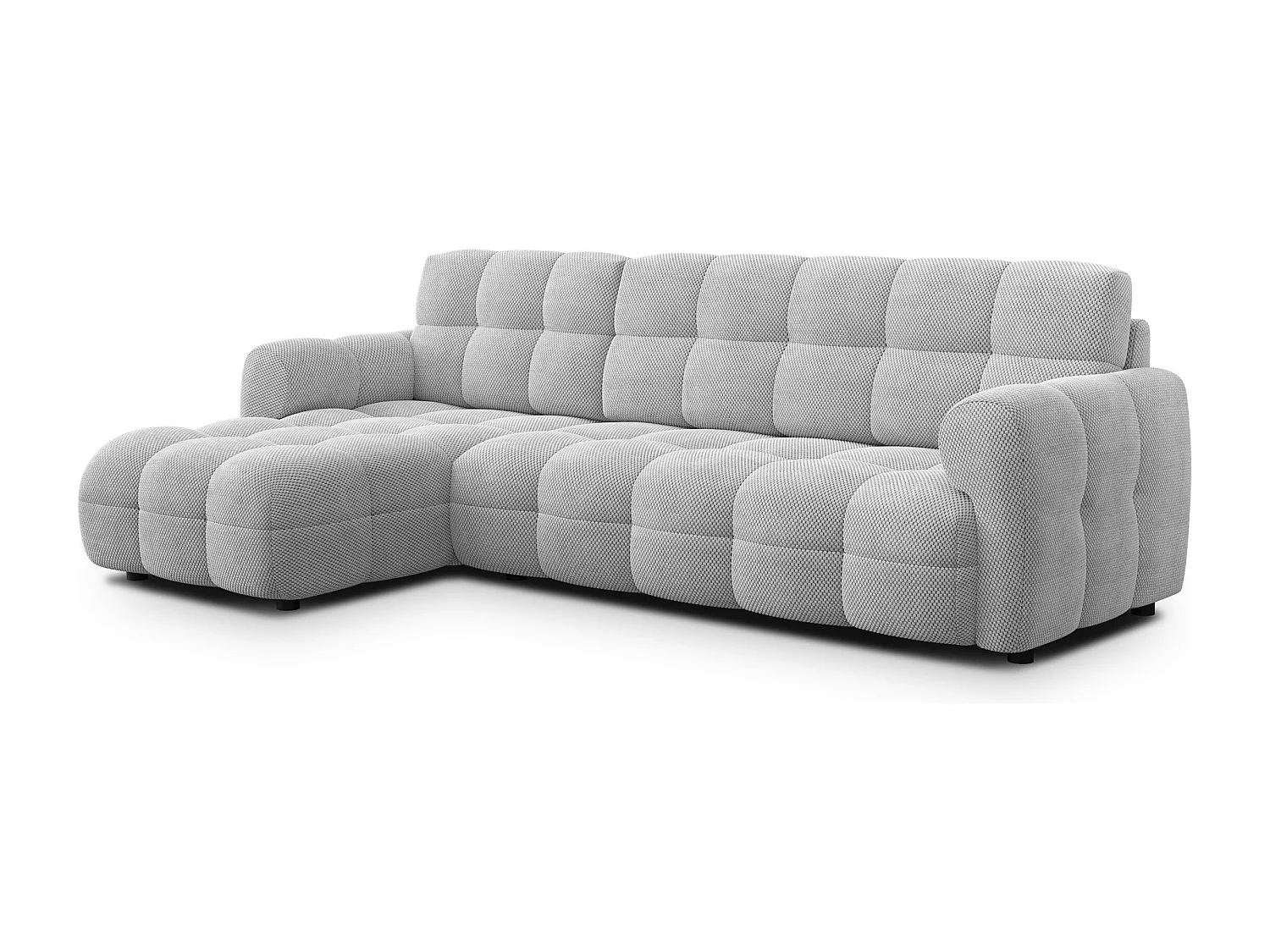 Ecksofa 4-Sitzer links MELLOW, hellgrau