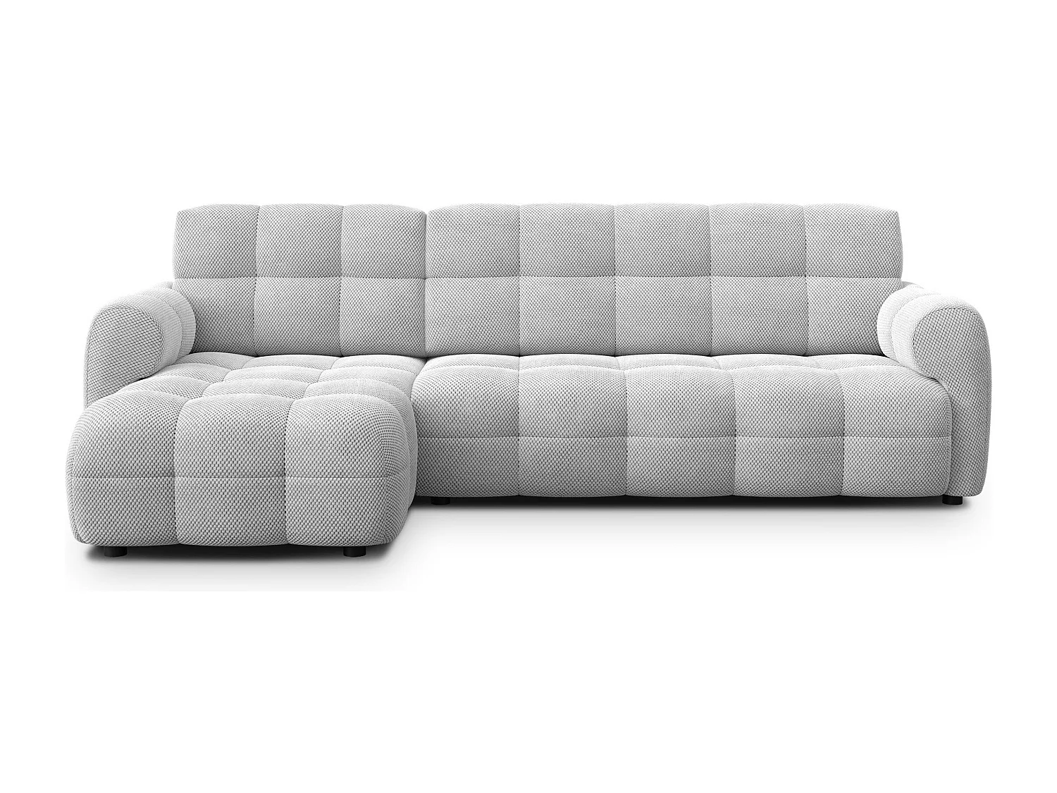 Ecksofa 4-Sitzer links MELLOW, hellgrau
