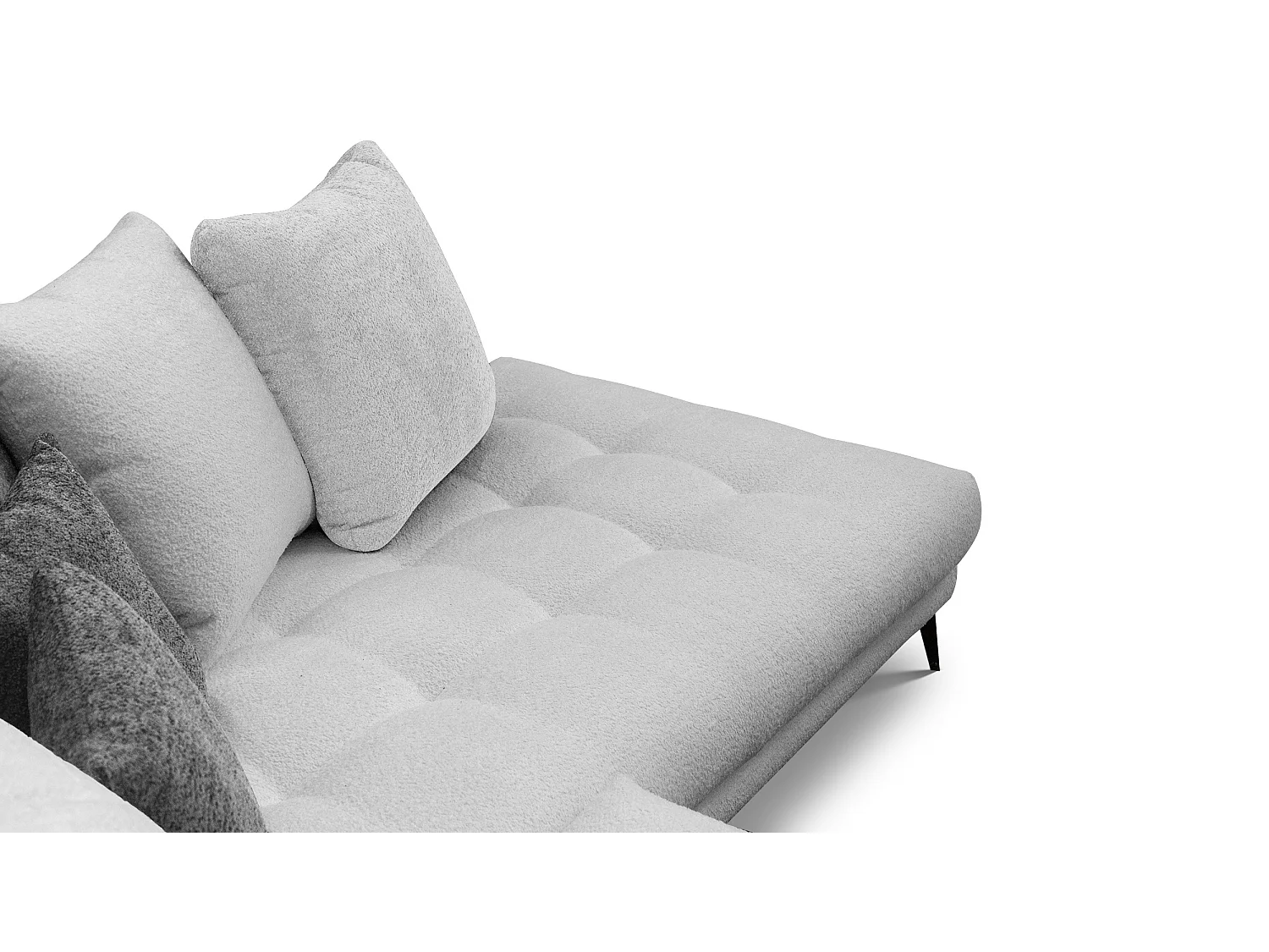 Canapé d'angle 5 places CALME, tissu gris clair