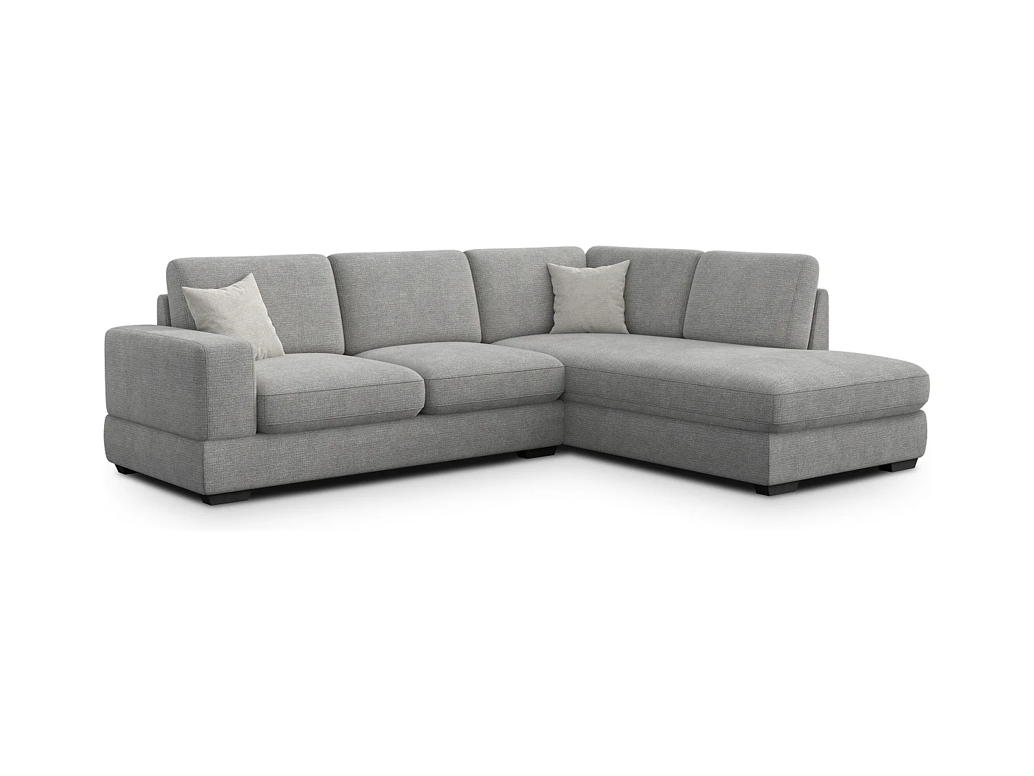 Canapé d'angle droit 5 places OTTO, tissu gris