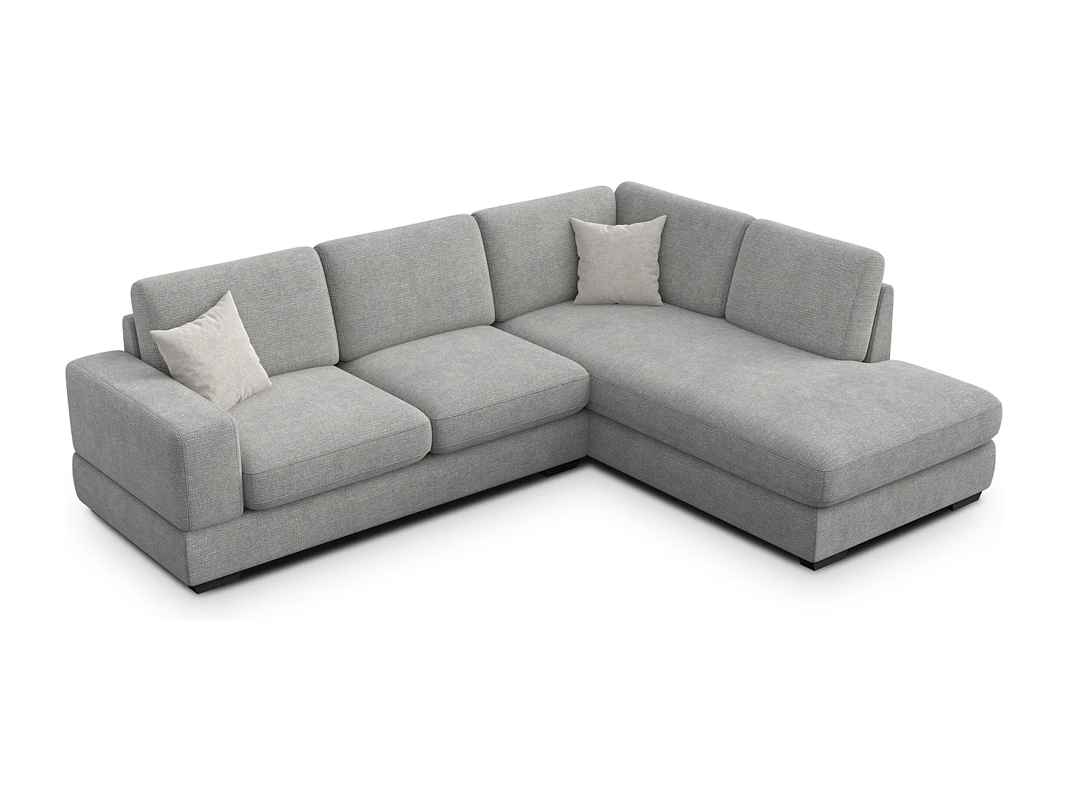 Canapé d'angle droit 5 places OTTO, tissu gris