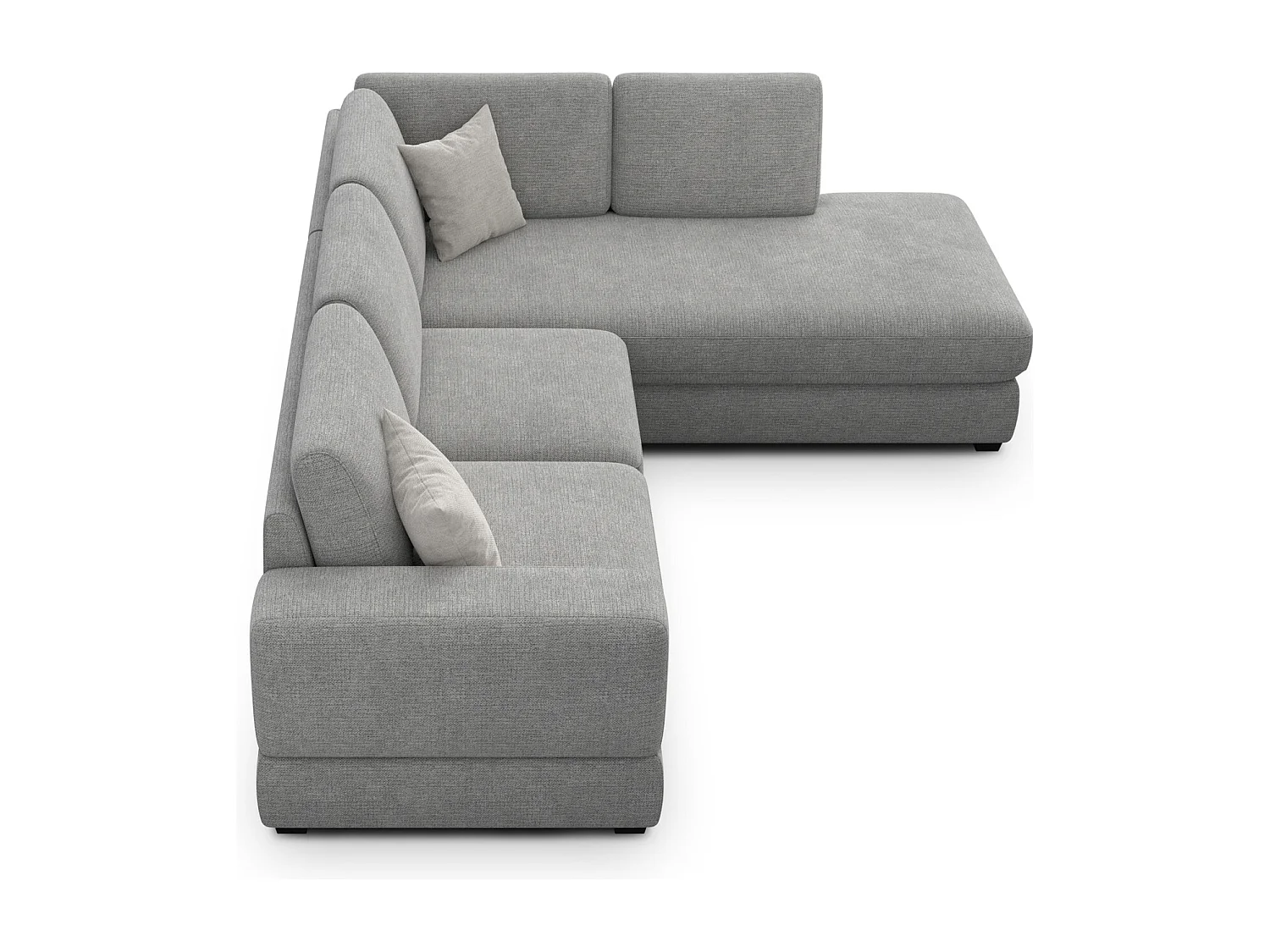 Canapé d'angle droit 5 places OTTO, tissu gris