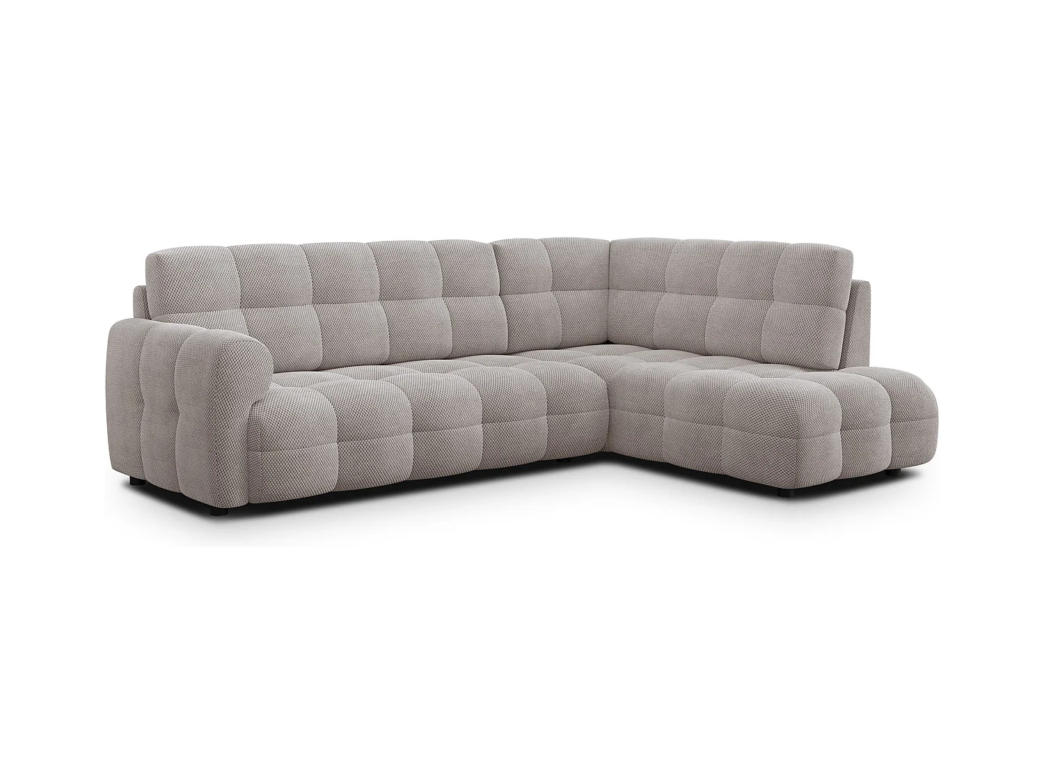 CANAPÉ D'ANGLE MELLOW 5 places, tissu beige