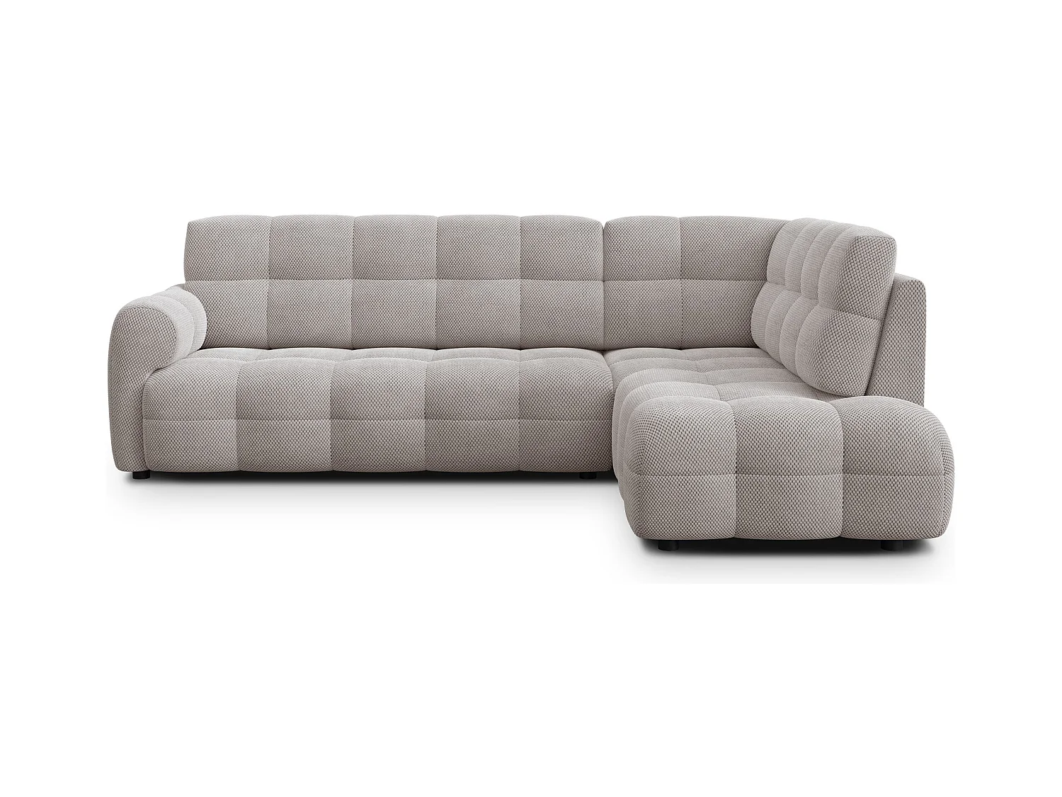 CANAPÉ D'ANGLE MELLOW 5 places, tissu beige