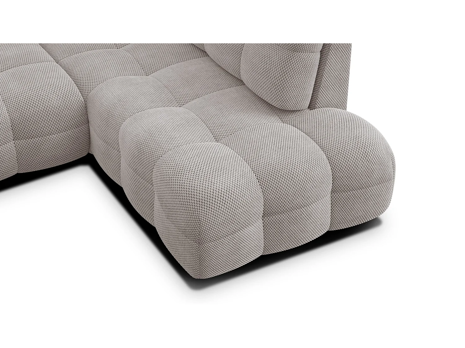 CANAPÉ D'ANGLE MELLOW 5 places, tissu beige