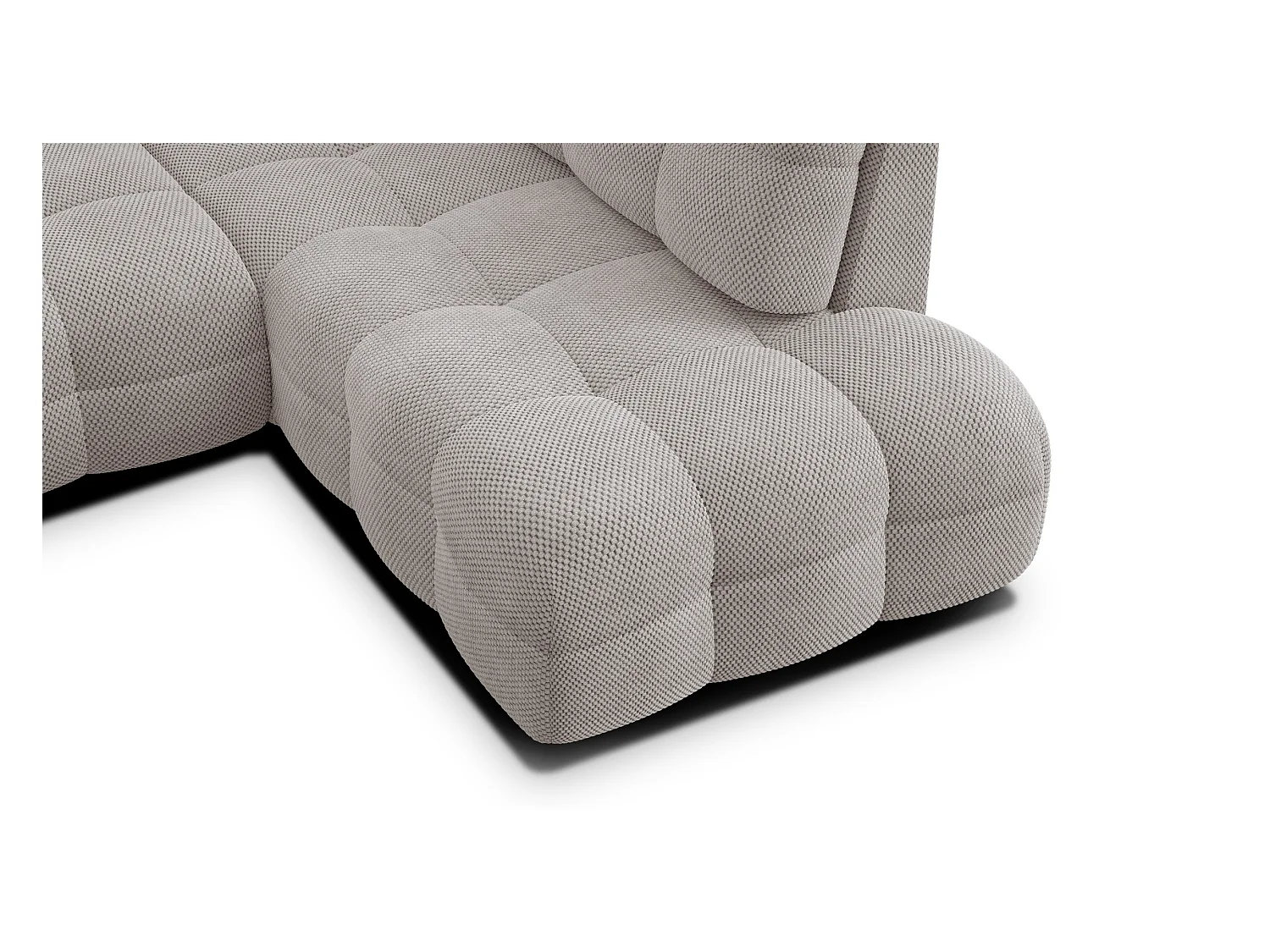CANAPÉ D'ANGLE MELLOW 5 places, tissu beige