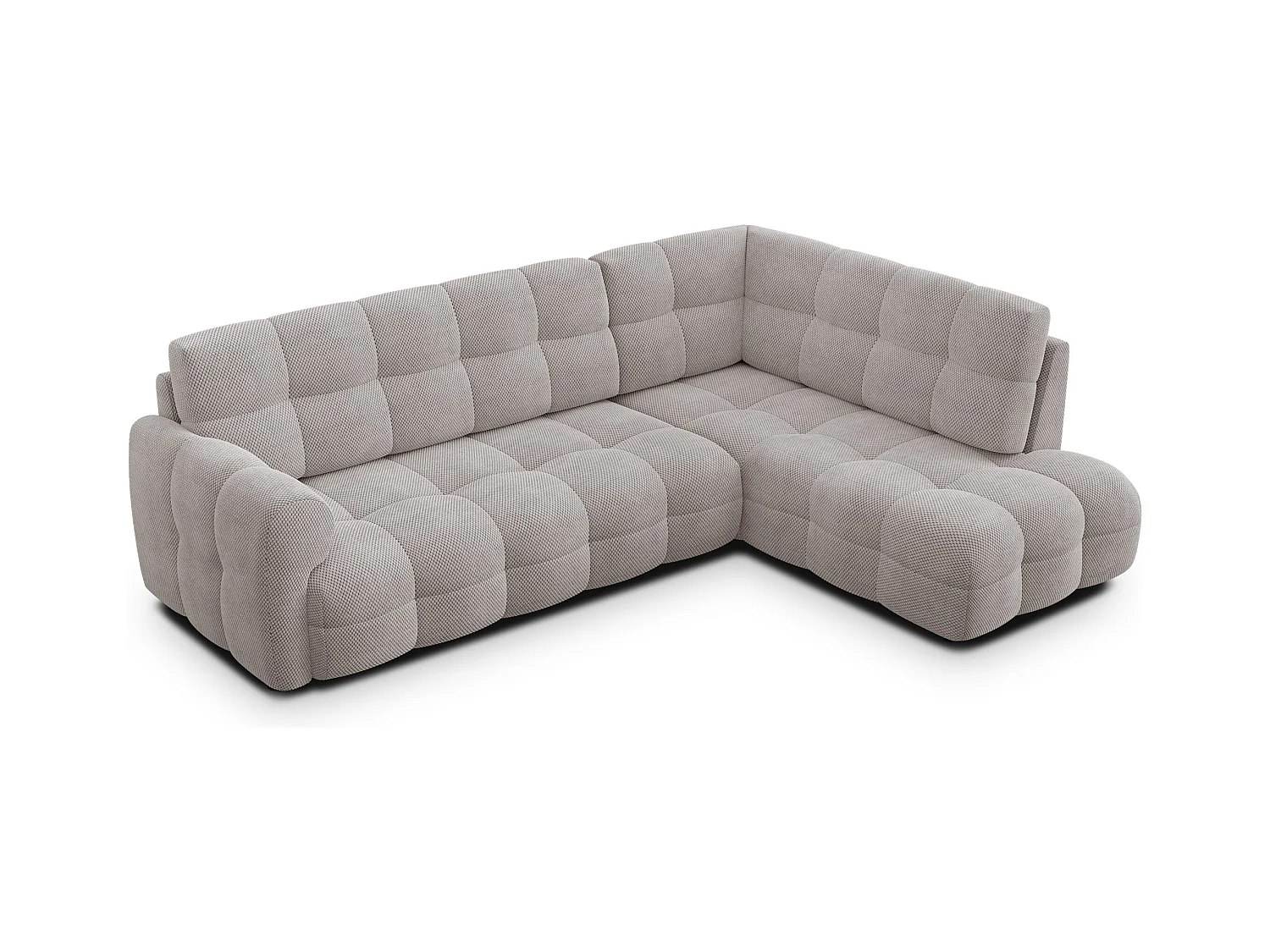 CANAPÉ D'ANGLE MELLOW 5 places, tissu beige
