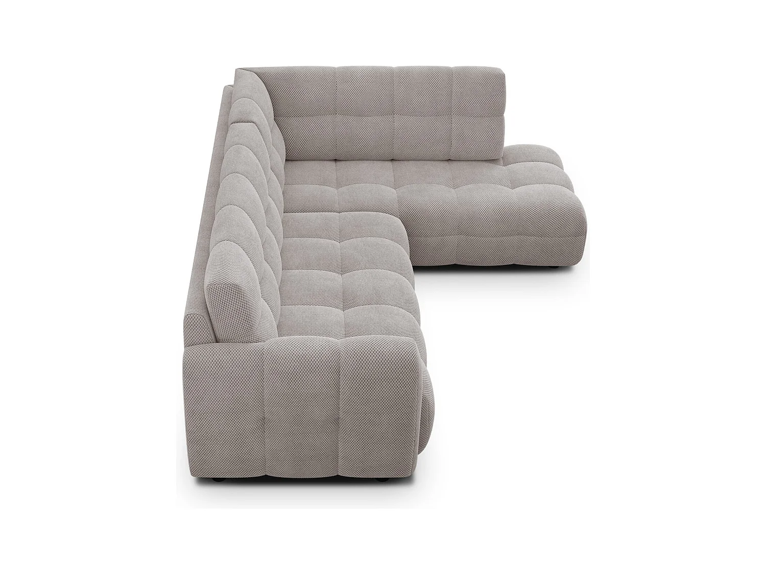 CANAPÉ D'ANGLE MELLOW 5 places, tissu beige