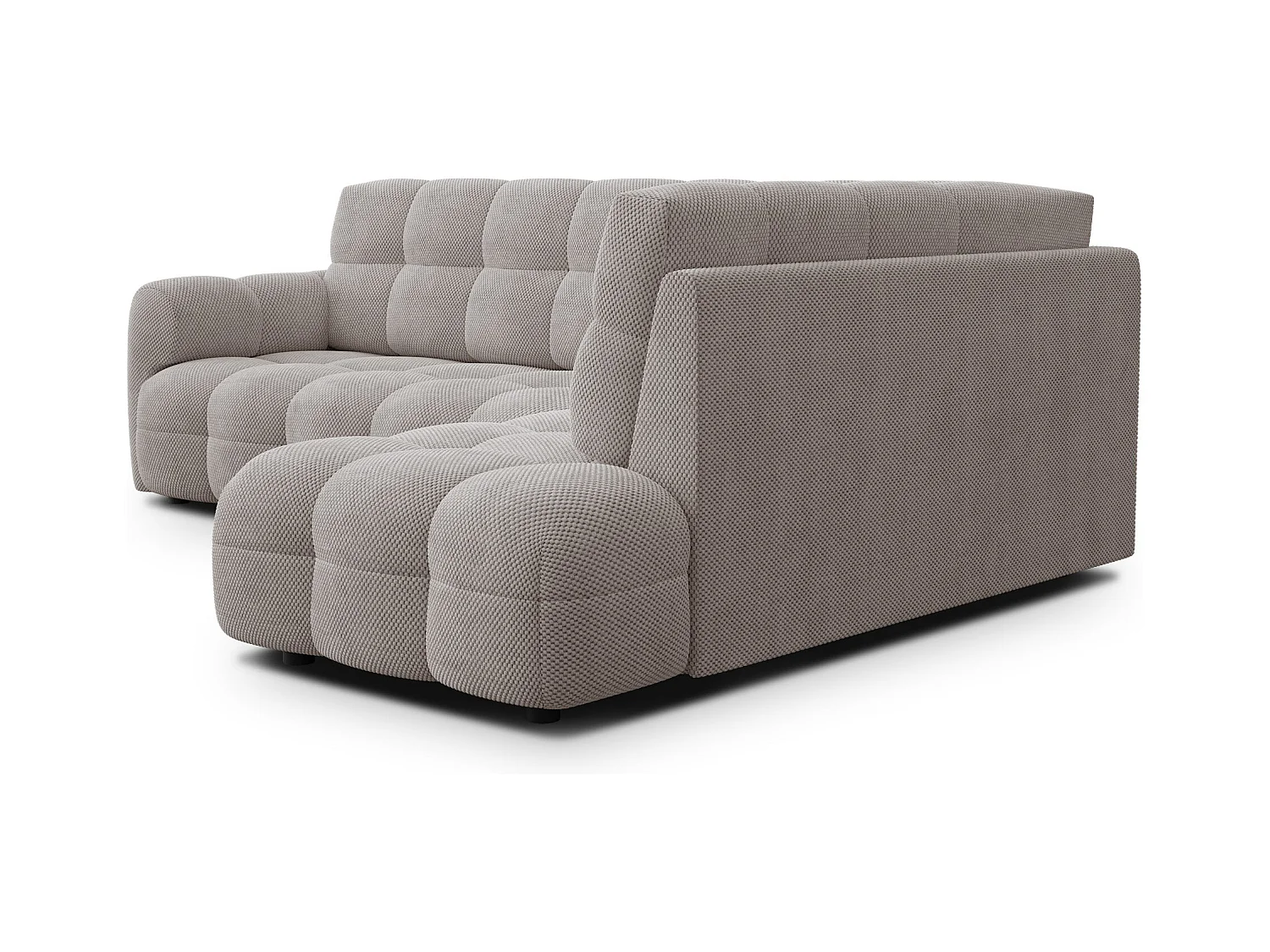 CANAPÉ D'ANGLE MELLOW 5 places, tissu beige
