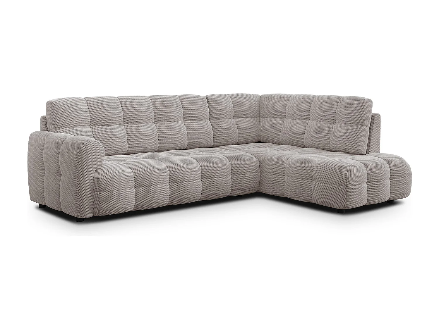 CANAPÉ D'ANGLE MELLOW 5 places, tissu beige