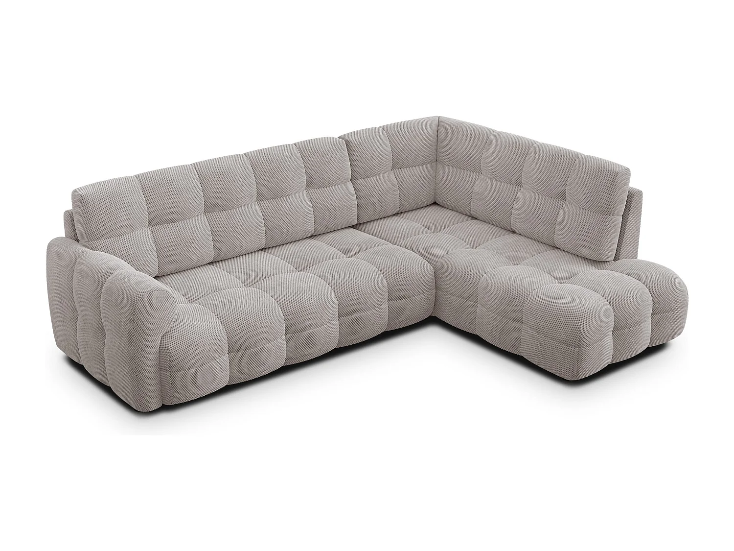 CANAPÉ D'ANGLE MELLOW 5 places, tissu beige