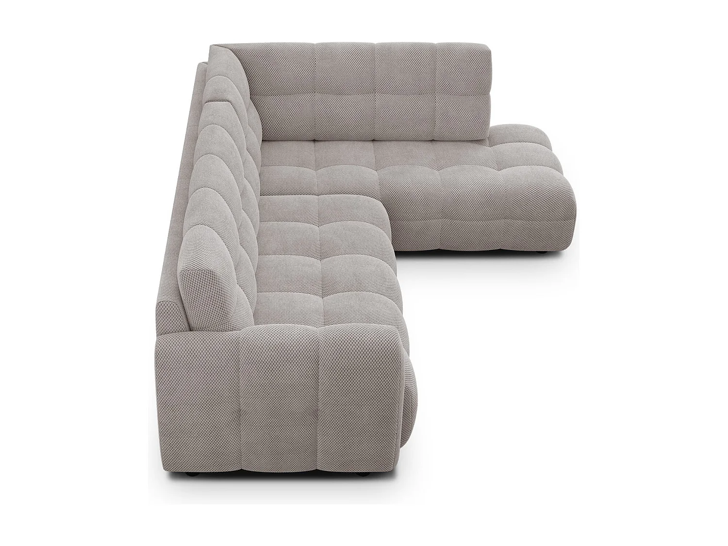 CANAPÉ D'ANGLE MELLOW 5 places, tissu beige