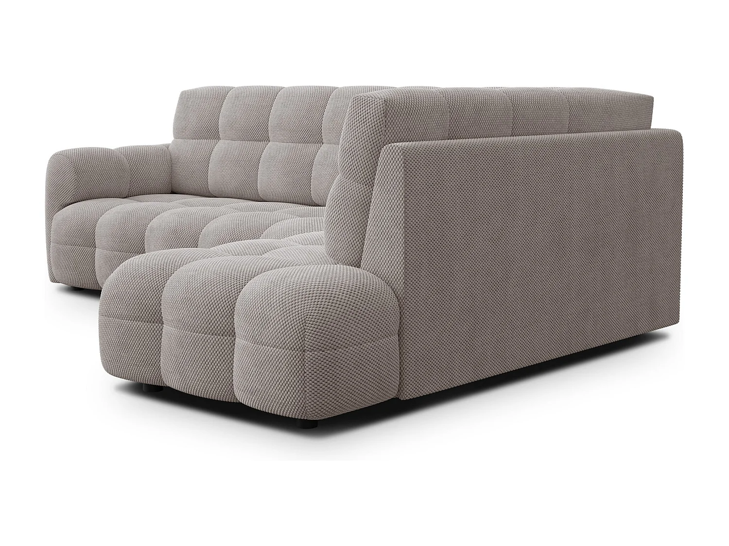 CANAPÉ D'ANGLE MELLOW 5 places, tissu beige