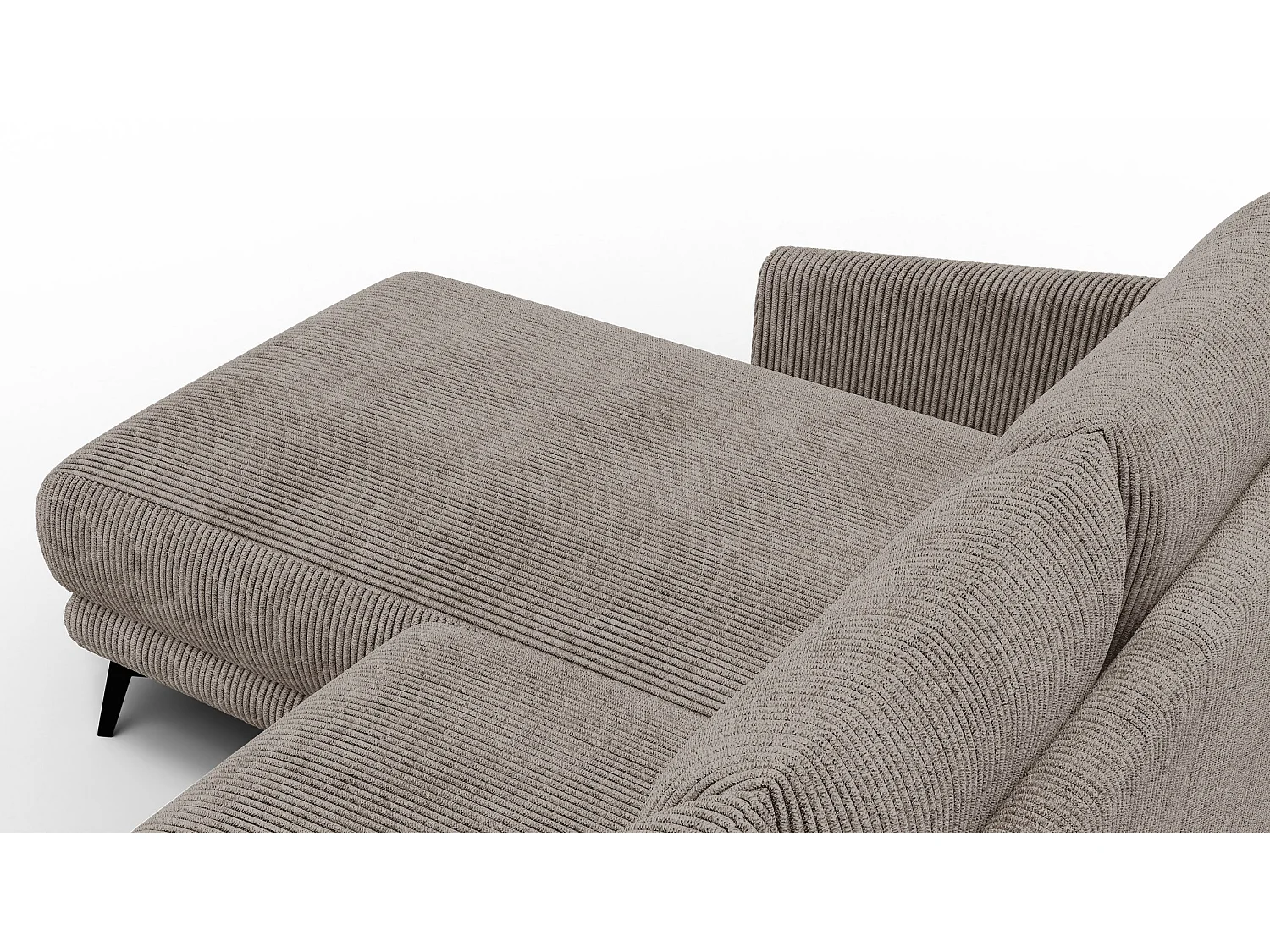 Canapé d'angle gauche 3 places VILT, tissu taupe