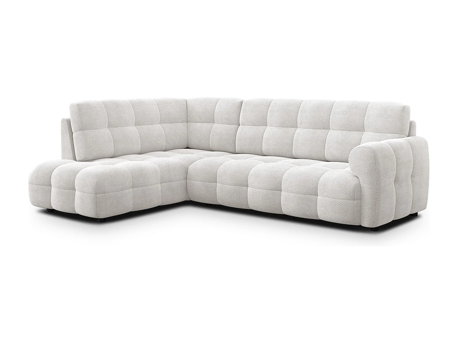 Ecksofa 5-Sitzer links MELLOW, creme