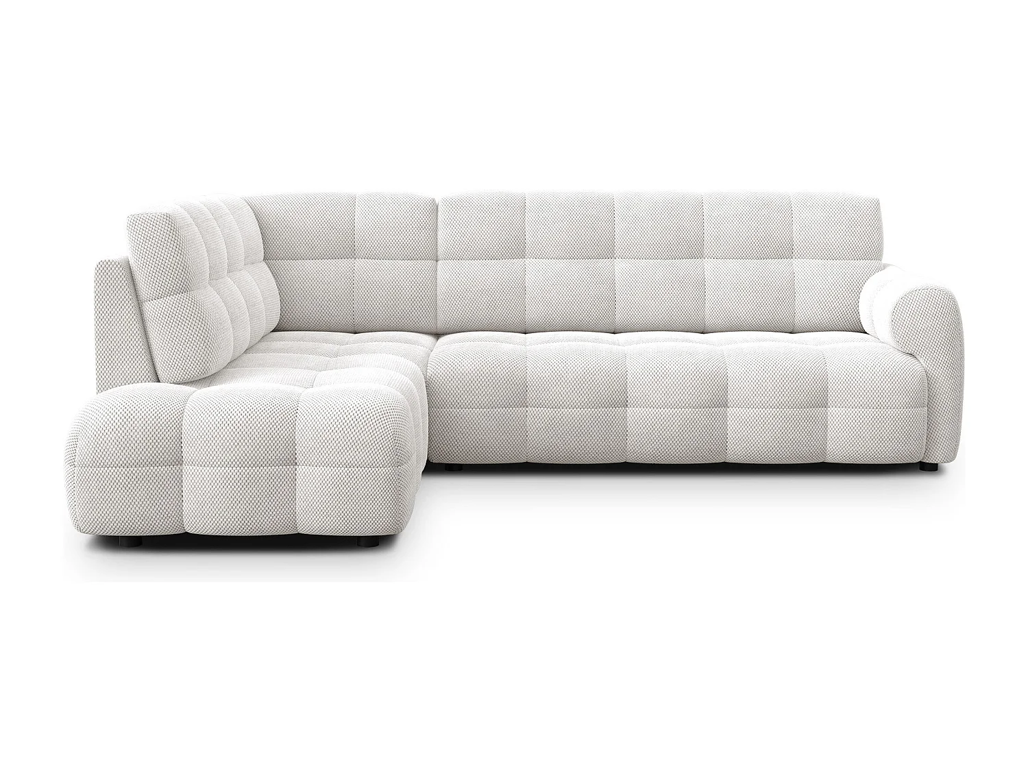 Ecksofa 5-Sitzer links MELLOW, creme