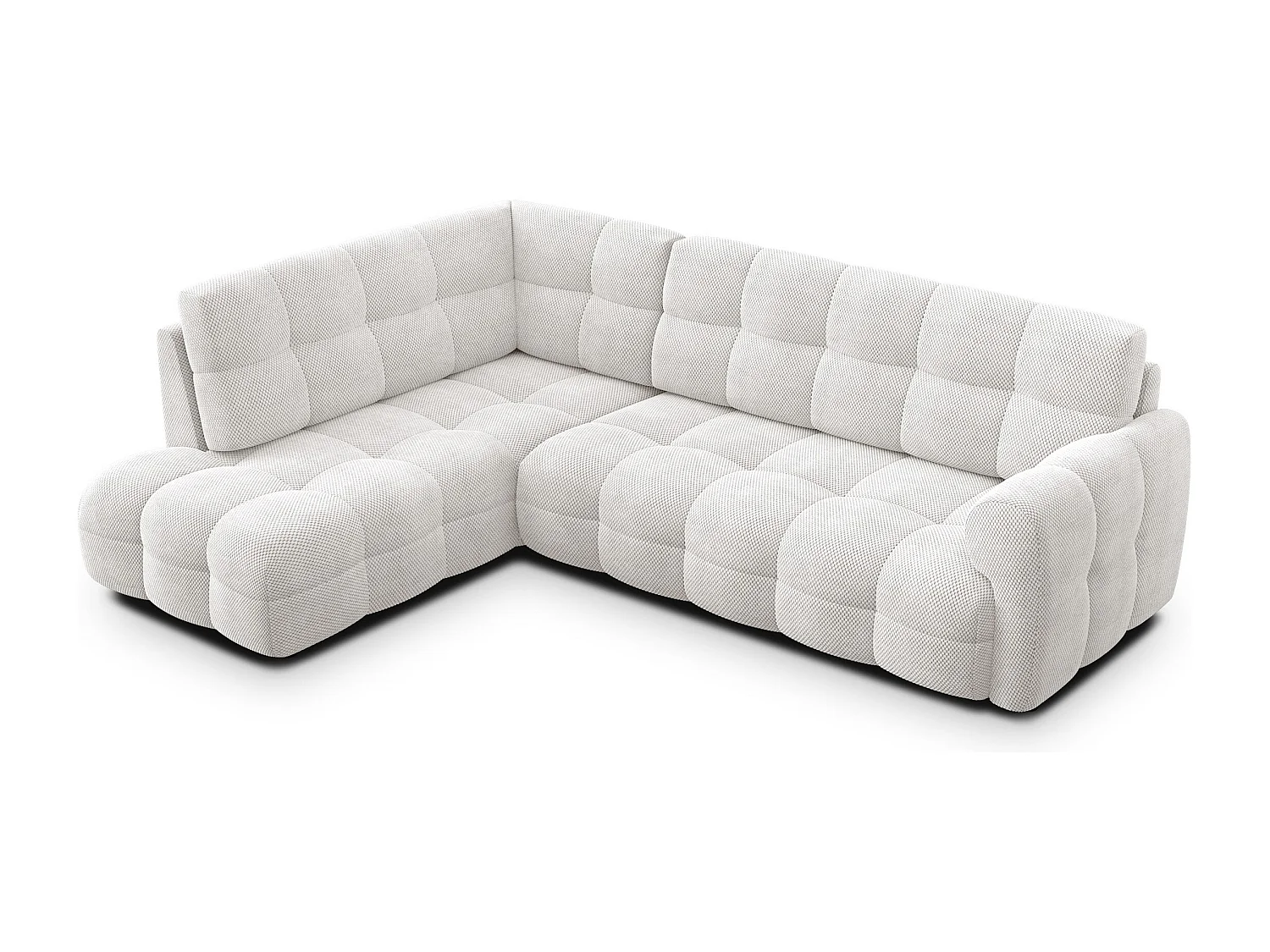 Ecksofa 5-Sitzer links MELLOW, creme